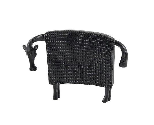 SOGA 24cm Black Cow Sculpture with Dotted Pattern in Resin $ 70.90