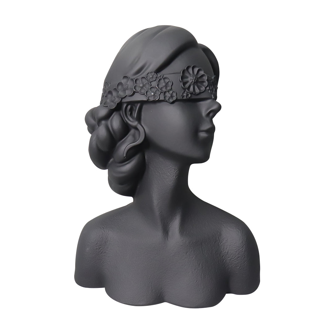 SOGA 36cm Black Resin Sculpture – Blindfold Lady Bust Home Decor $ 101.00