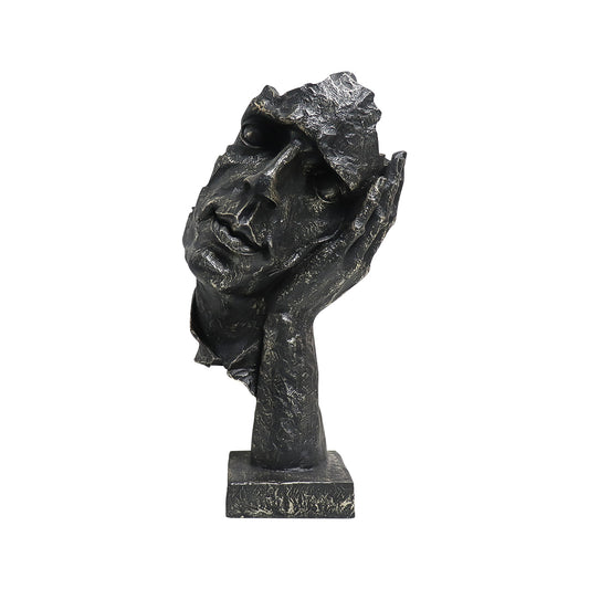SOGA 29cm Resin Face Sculpture – Abstract Leaning Head Art Decor $ 61.00