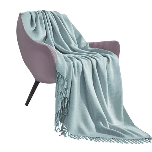 SOGA Grey Acrylic Knitted Throw Blanket Solid Fringed Warm Cozy Woven Cover Couch Bed Sofa Home Decor $ 77.90
