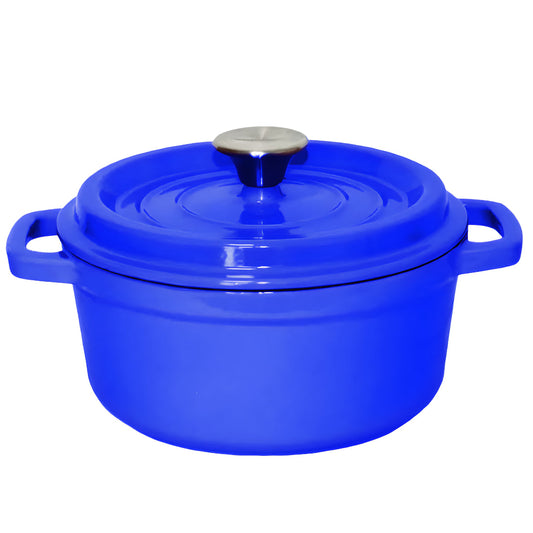 SOGA Cast Iron Enamel Porcelain Stewpot Casserole Stew Cooking Pot With Lid 3.6L Blue 24cm $ 111.50