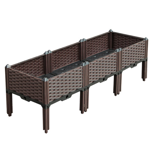 SOGA 120cm Raised Planter Box Vegetable Herb Flower Outdoor Plastic Plants Garden Bed with Legs $ 88.90