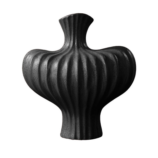 SOGA 28X30cm Ornament Large Matte Black Vases Countertop Decoration Accessories Porch Crafts Home Decor $ 102.50