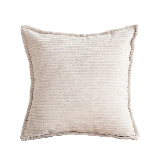SOGA 45cm Beige Warm Wood Tone & Wabi-sabi Striped Corduroy Square Throw Pillow $ 55.50
