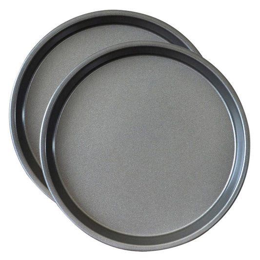 SOGA 2X 7-inch Round Black Steel Non-stick Pizza Tray Oven Baking Plate Pan $ 38.90