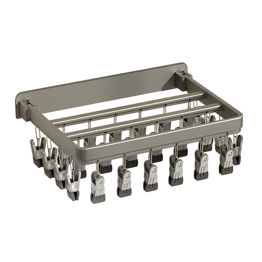 SOGA Wall-Mounted Clothes Hanger Multi-Clamp Laundry Drying Wall Rack $ 61.50