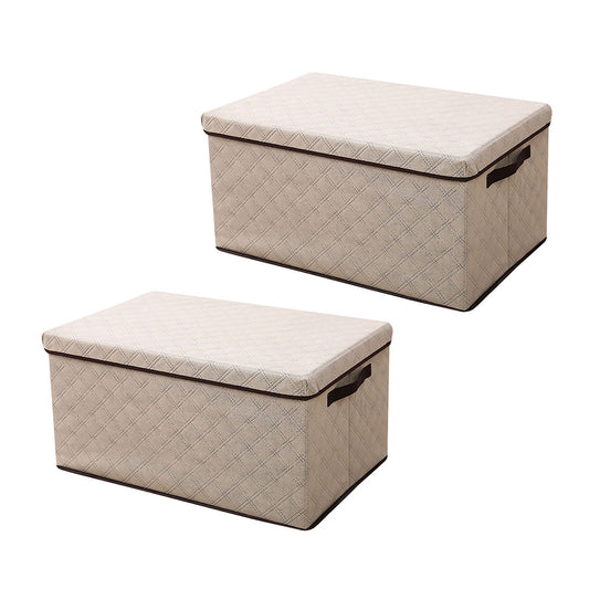 SOGA 2X Small Beige Non-Woven Diamond Quilt Grid Fabric Storage/ Organizer Box $ 65.50