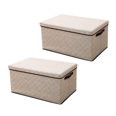 SOGA 2X Small Beige Non-Woven Diamond Quilt Grid Fabric Storage/ Organizer Box $ 65.50