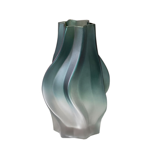 SOGA 27cm Glass Vase Blue with Beautiful glass Bubble Texture Art Vases $ 46.90