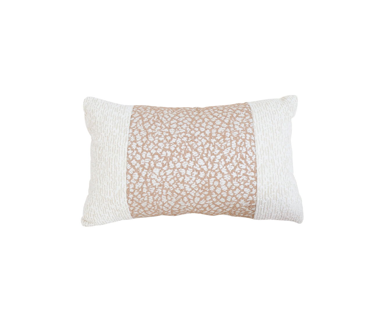 Beige rectangular throw pillow