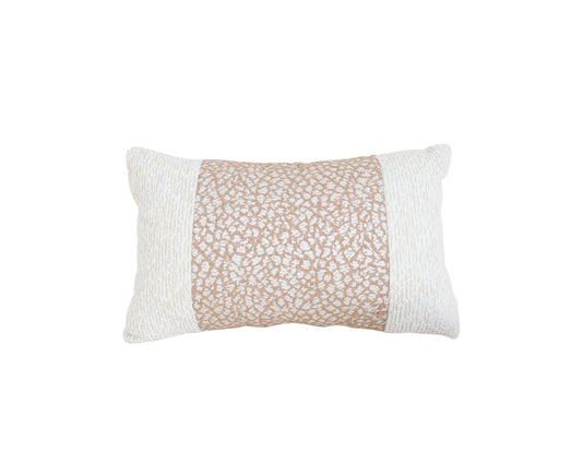Beige rectangular throw pillow