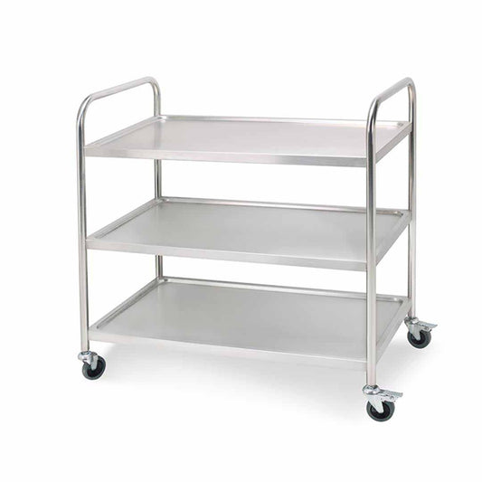 SOGA 3 Tier Stainless Steel Kitchen Dinning Food Cart Trolley Utility Round 86x54x94cm Large $ 255.50
