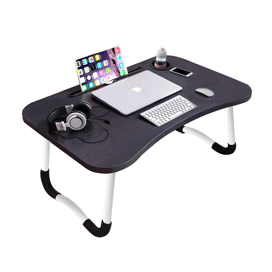SOGA Black Portable Bed Table Adjustable Foldable Bed Sofa Study Table Laptop Mini Desk with Notebook Stand Cup Slot Home Decor $ 43.50