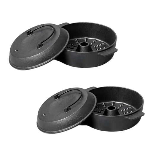 SOGA 2X 28cm Cast Iron Dutch Oven Pre-Seasoned Cast Iron Pot with Lid $ 140.50