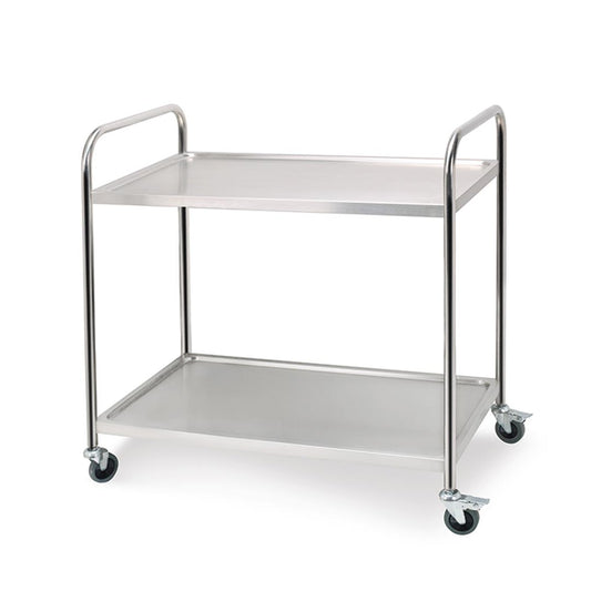 SOGA 2 Tier Stainless Steel Kitchen Dining Food Cart Trolley Utility Round 81x46x85cm Small $ 224.50