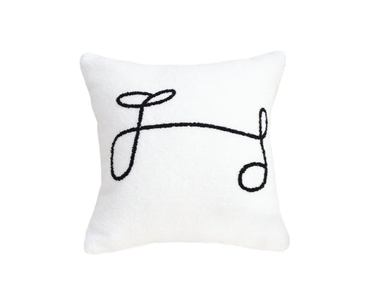 SOGA 45cm Minimalist White Script Letter Embroidered Throw Pillow $ 58.90