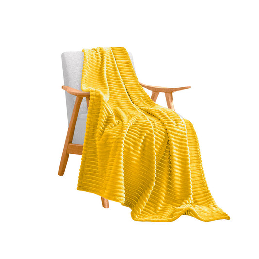 SOGA Yellow Throw Blanket Warm Cozy Striped Pattern Thin Flannel Coverlet Fleece Bed Sofa Comforter $ 44.50