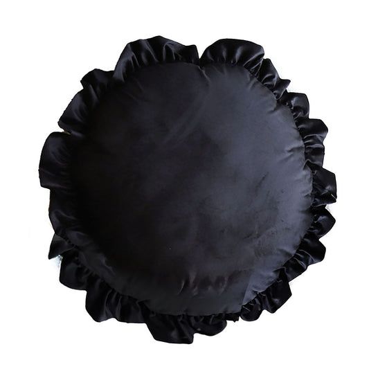 SOGA 45Cm Butterfly Black Vintage Lotus Leaf Edge Round Throw Pillow $ 66.90