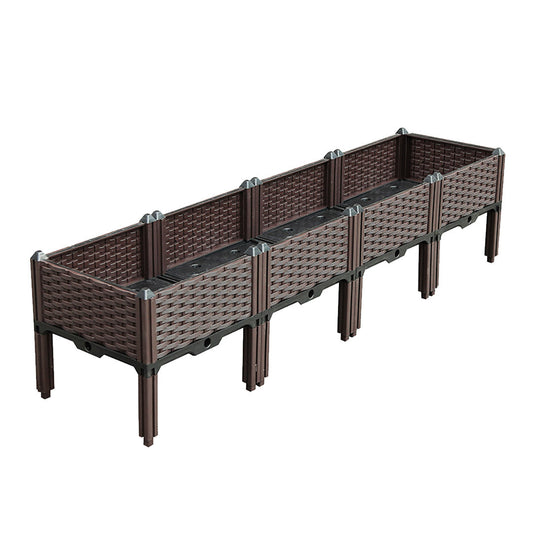 SOGA 160cm Raised Planter Box Vegetable Herb Flower Outdoor Plastic Plants Garden Bed with Legs $ 144.50