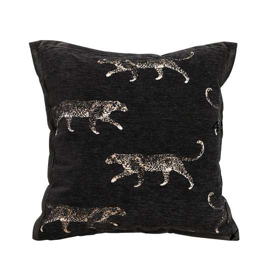 SOGA 45cm Light Luxury Vintage Leopard Print Square Black Throw Pillow $ 66.90