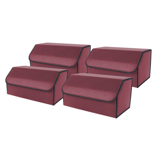 SOGA 4X Leather Car Boot Collapsible Foldable Trunk Cargo Organizer Portable Storage Box Red Large $ 168.90