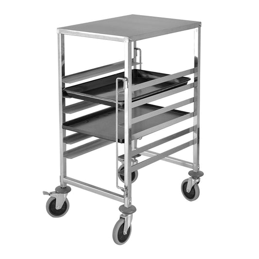 SOGA Gastronorm Trolley 7 Tier Stainless Steel Bakery Trolley Suits 60*40cm Tray with Working Surface $ 388.90