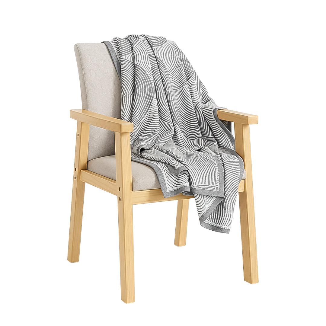 SOGA Charcoal Gray Geometric Swirl Throw Blanket 130x180cm Polyester $ 79.90