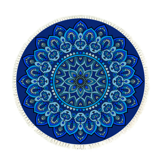 SOGA 90cm Blue Mandala Round Carpet for Living Room Bedroom Anti-slip Doormat Home Decor $ 55.50