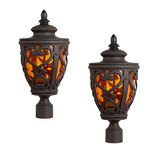 Vintage Lamp 2X 50.8cm Elegant Post Light with Aluminum and Glass Lantern Classic Outdoor Lighting $ 981.50