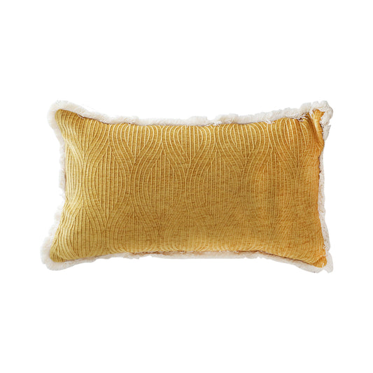 SOGA 35cm Throw Pillow Turmeric Yellow Aesthetic Chenille Texture for Home Decor $ 66.90