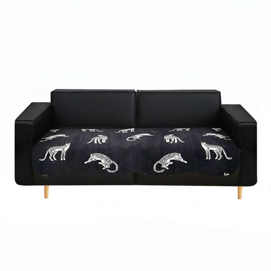 SOGA Four-Seater Black Leopard Print 90x260cm Throw Blanket Sofa Cover $ 122