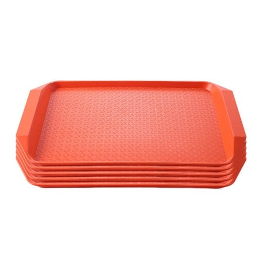 SOGA Rectangular Serving Tray Heavy Duty Waterproof Stackable Plastic Food Snack Pan Set of 5 Orange $ 91.50