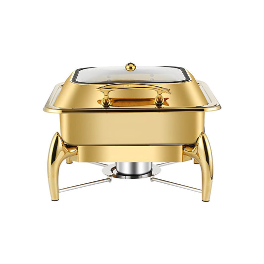 SOGA Gold Plated Stainless Steel Square Chafing Dish Tray Buffet Cater Food Warmer Chafer with Top Lid $ 544.50
