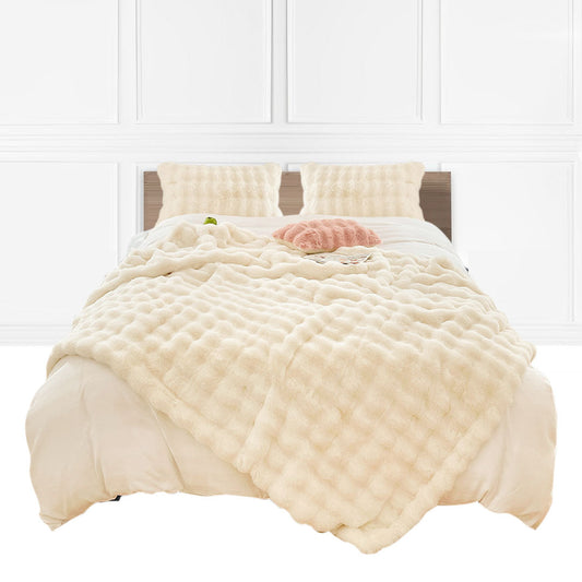 SOGA 200cm Creamy White Fur Fuzzy Super Soft and Cozy Fluffy Throw Blanket $ 162.50