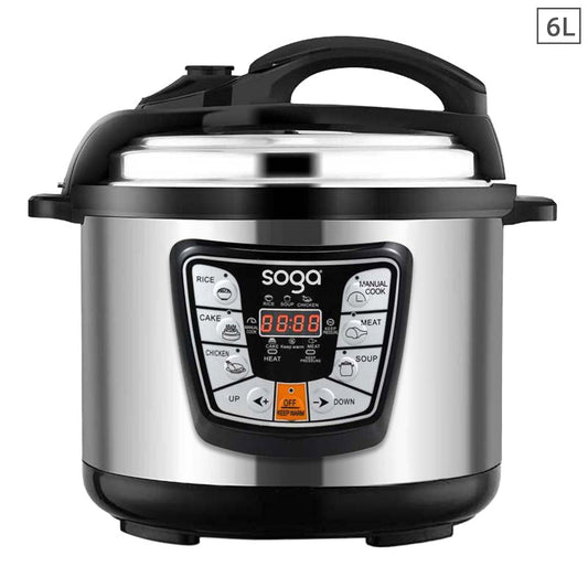SOGA Stainless Steel Electric Pressure Cooker 6L Nonstick 1600W $ 141.50
