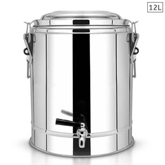SOGA 12L Stainless Steel Insulated Stock Pot Dispenser Hot & Cold Beverage Container With Tap $ 133.50