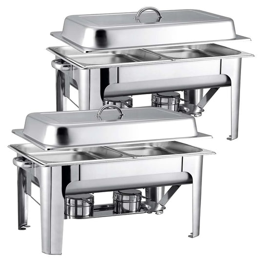 SOGA 4X 9L Stainless Steel 2 Pans Bain-marie Chafing Catering Dish Buffet Food Warmer
