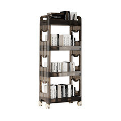 SOGA 38x24cm Black 4 Tier Bookshelf & Cosmetic Storage Organizer Trolley Rack $ 85.50