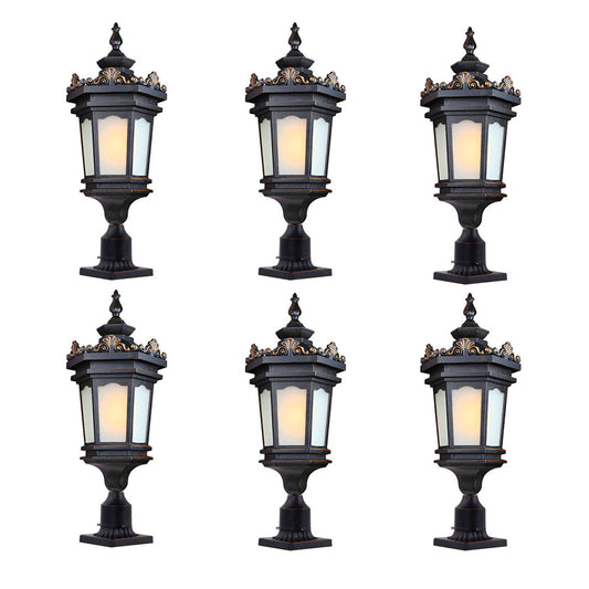 Vintage Lamp 6X 72cm Lantern Stand Elegant Aluminum & Glass Outdoor Light Antique Style Exterior Fixture $ 3223.90