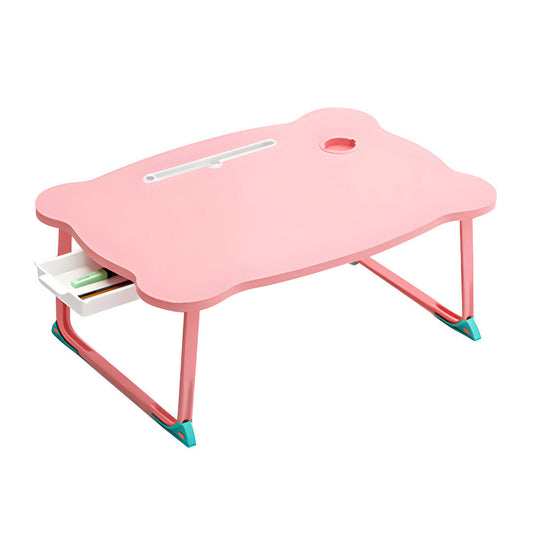 SOGA Pink Portable Bed Table Adjustable Folding Mini Desk With Mini Drawer and Cup-Holder Home Decor $ 50.90