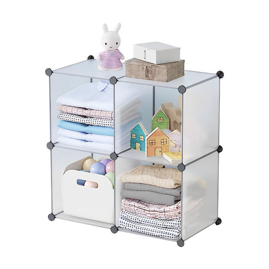 SOGA 4-Cube Transparent Shelf Box Portable Cubby DIY Storage Shelves Modular Closet Organiser $ 44.50