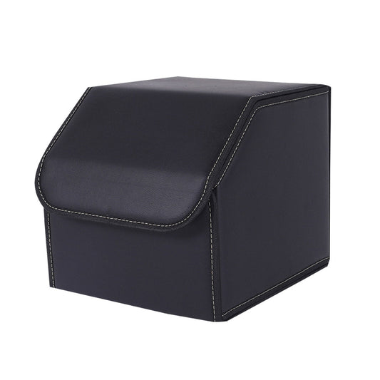 SOGA Leather Car Boot Collapsible Foldable Trunk Cargo Organizer Portable Storage Box Black Small $ 36.90