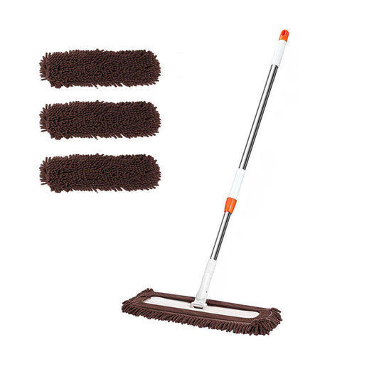 SOGA 60x12 Coffee Microfiber Flat Mop Floor Cleaning Pads Rotating Dust Remover $ 77.90