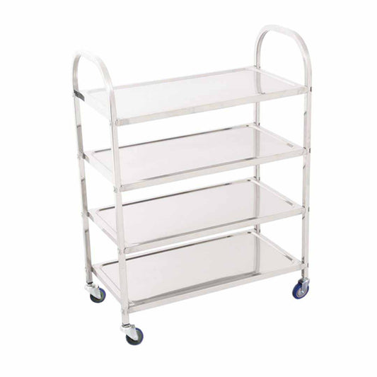 SOGA 4 Tier Stainless Steel Kitchen Dinning Food Cart Trolley Utility Size Square Large $ 127.90