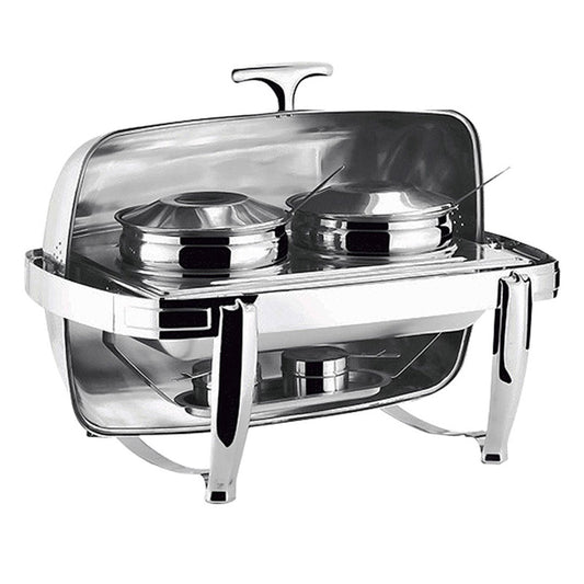 SOGA 6.5L Stainless Steel Double Soup Tureen Bowl Station Roll Top Buffet Chafing Dish Catering Chafer Food Warmer Server $ 411.50