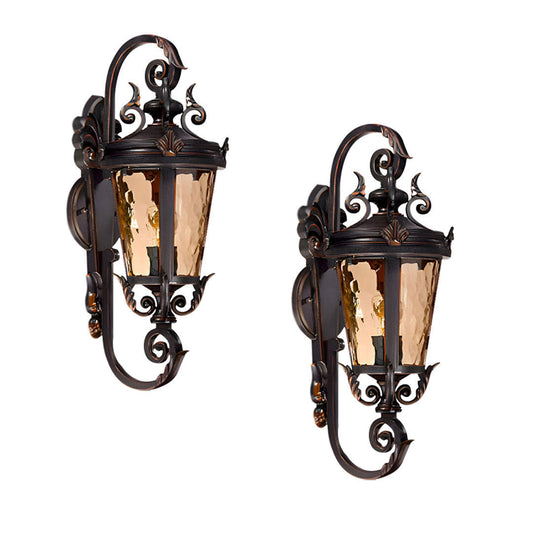 Vintage Lantern 2X 70cm Aluminum & Glass Wall Light Classic Lantern Design Elegant Outdoor Antique Inspired Wall Lamp $ 1185.50