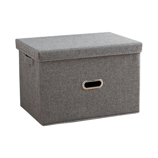 SOGA Grey Small Foldable Canvas Storage Box Cube Clothes Basket Organiser Home Decorative Box $ 31.50