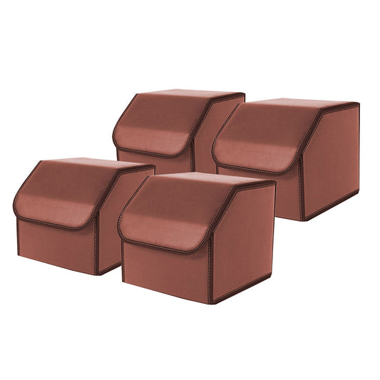 SOGA 4X Leather Car Boot Collapsible Foldable Trunk Cargo Organizer Portable Storage Box Coffee Small $ 139.50