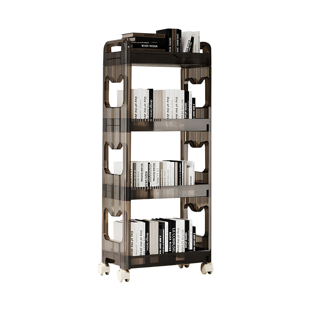 SOGA 38x24x90cm Black 4 Tier Bookshelf & Cosmetic Storage Organizer Trolley Rack $ 77.90