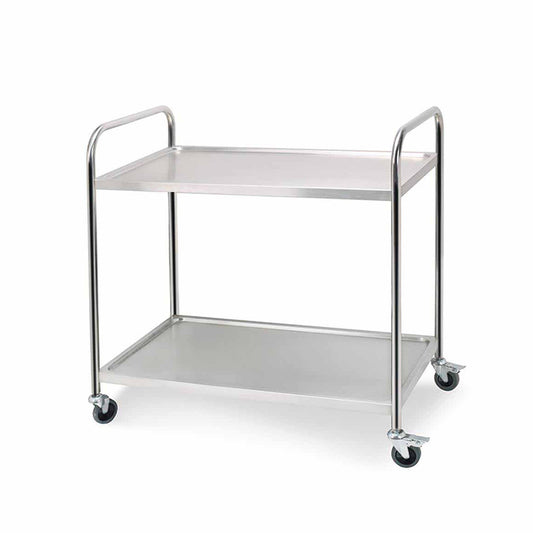 SOGA 2 Tier Stainless Steel Kitchen Dinning Food Cart Trolley Utility Round 86x54x94cm Large $ 243.50